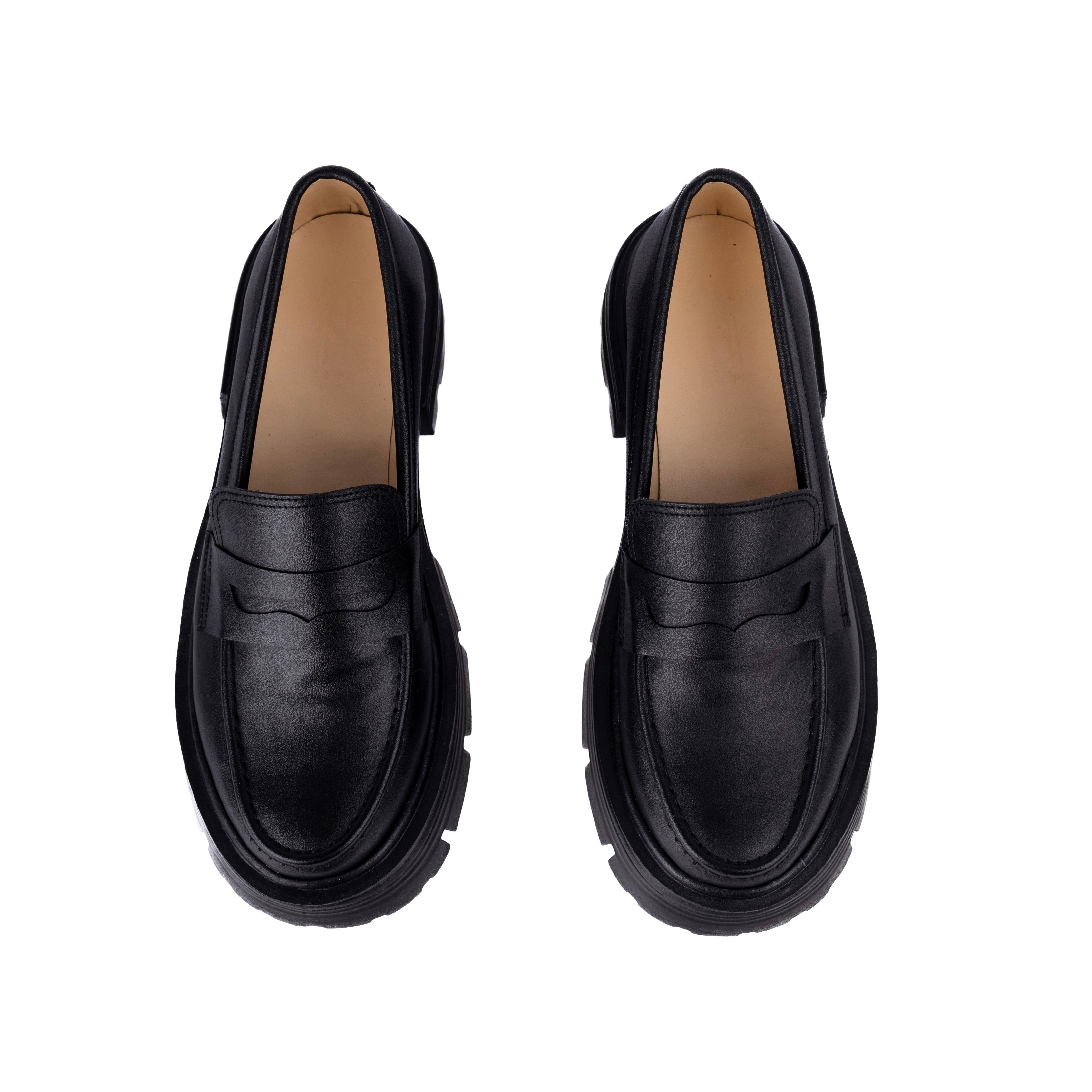 Black Leather Urban Step Loafers