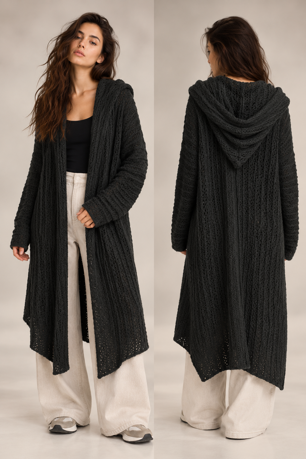 THE LACEVEIL HOODED CARDIGAN