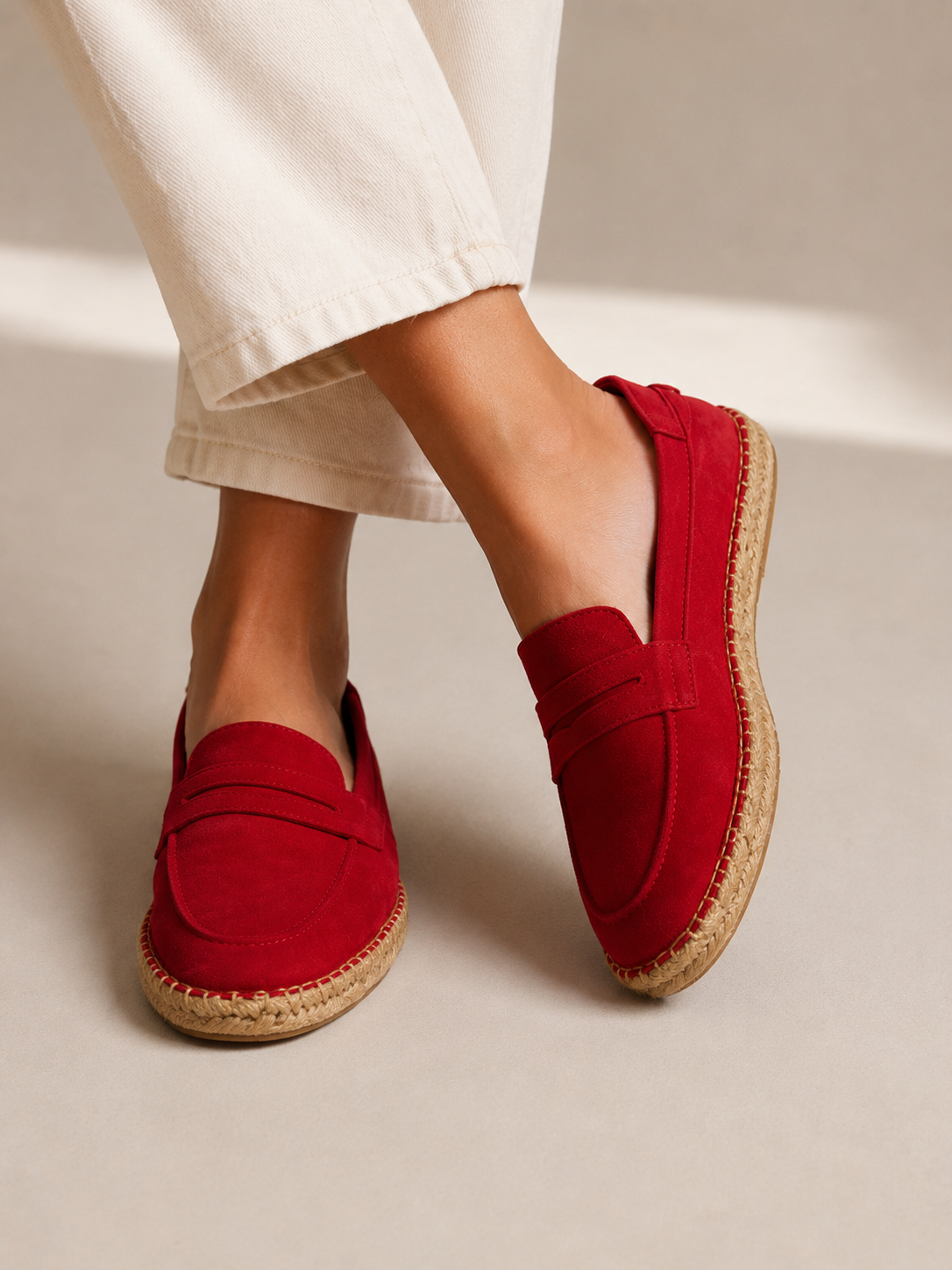 Red Loafer Espadrilles