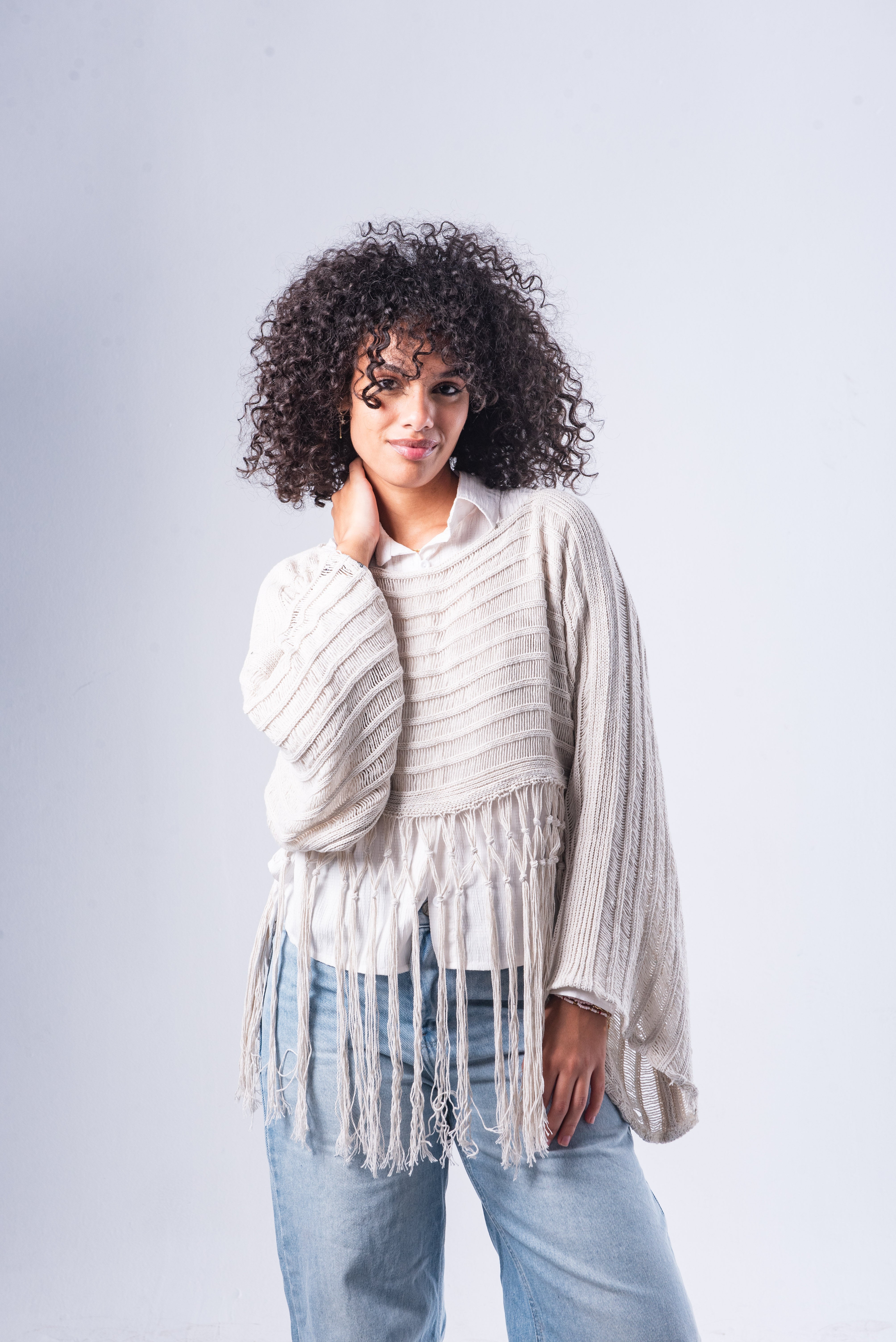 Offwhite Tassel Top.