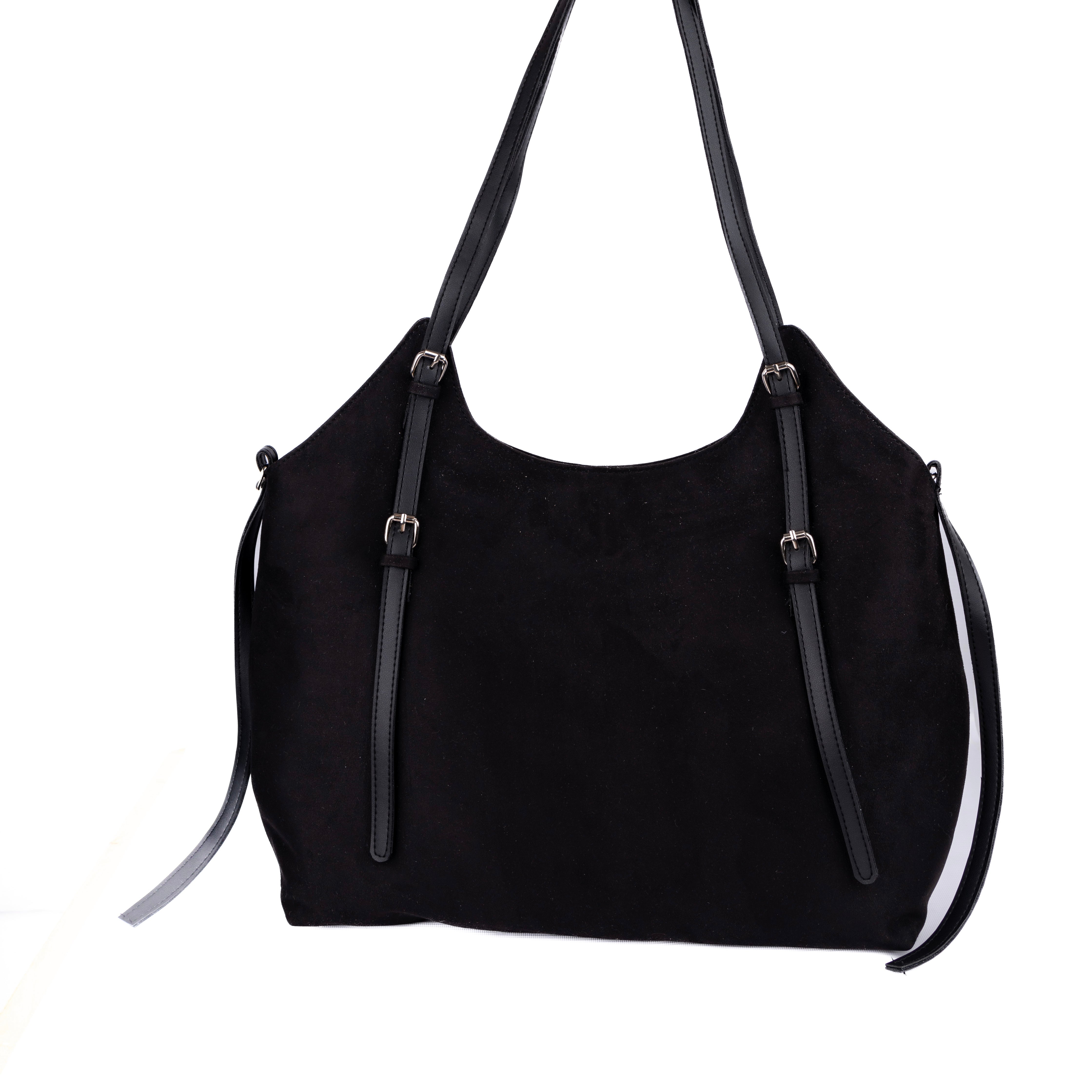 Black Suede Fusion Tote