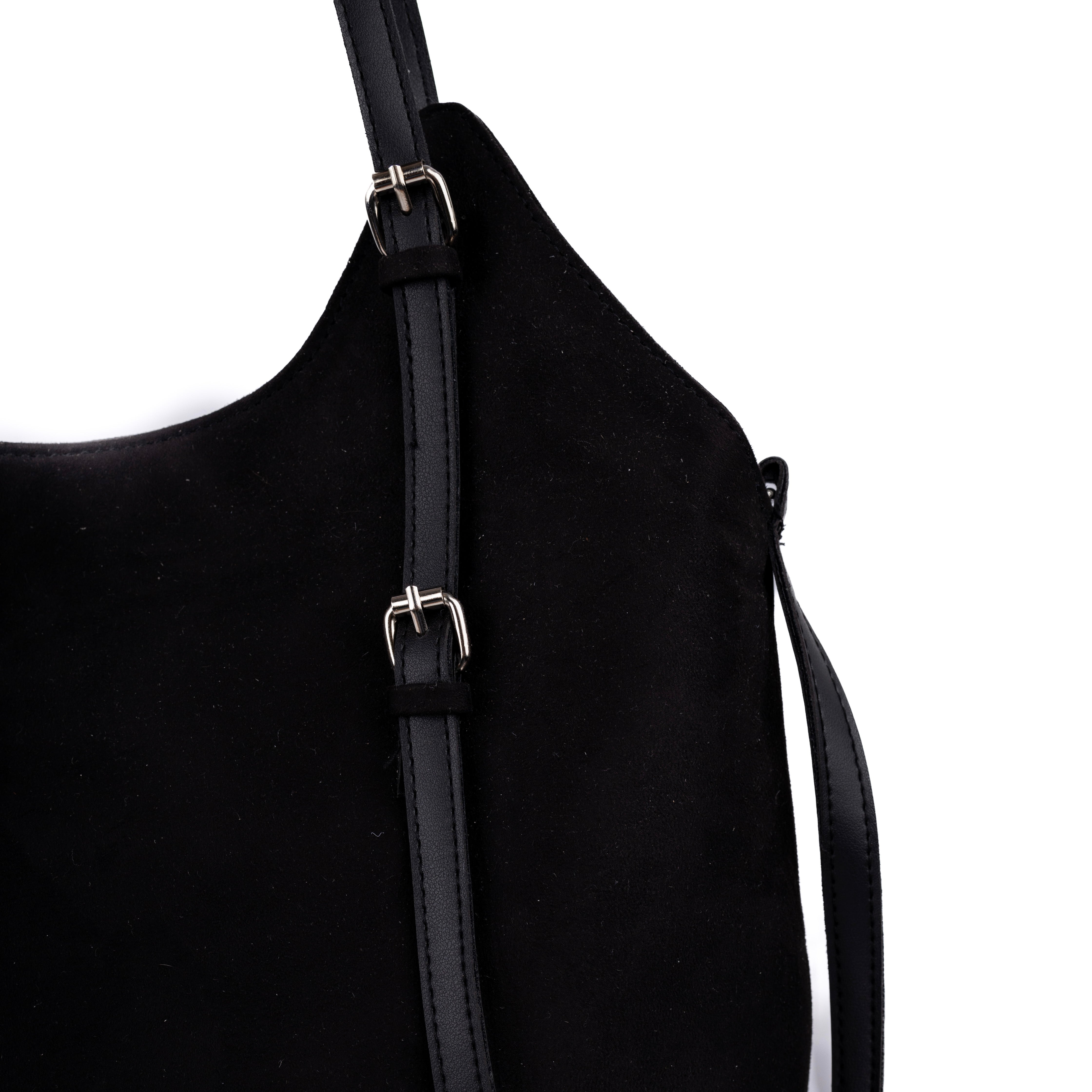 Black Suede Fusion Tote