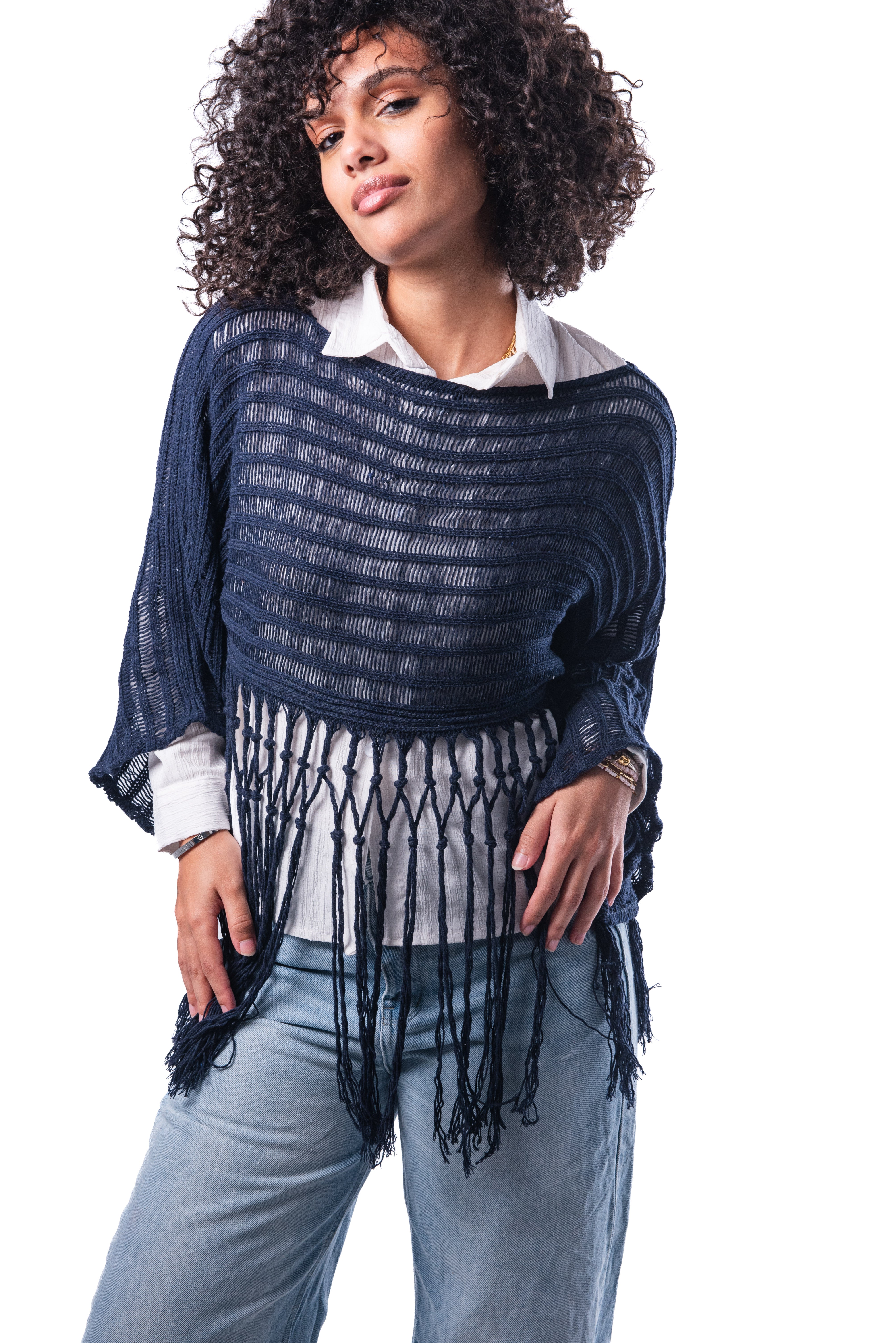 Indigo Blue Tassel Top.