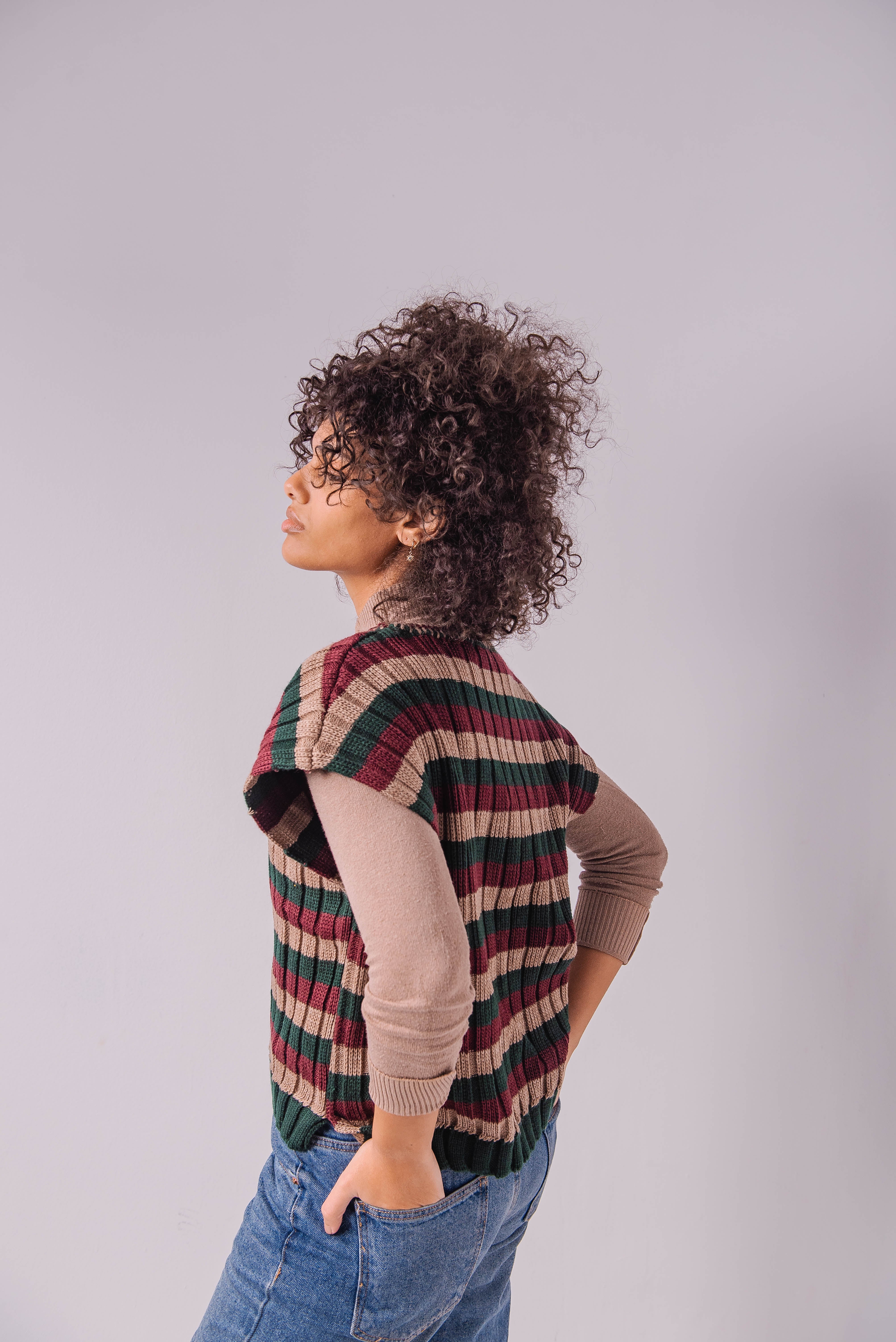 Striped Echo Vest
