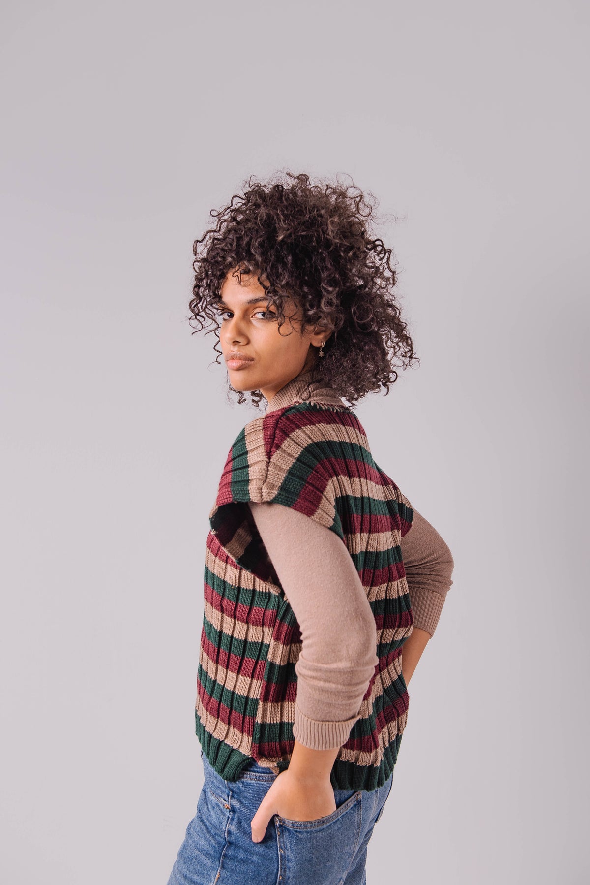 Striped Echo Vest