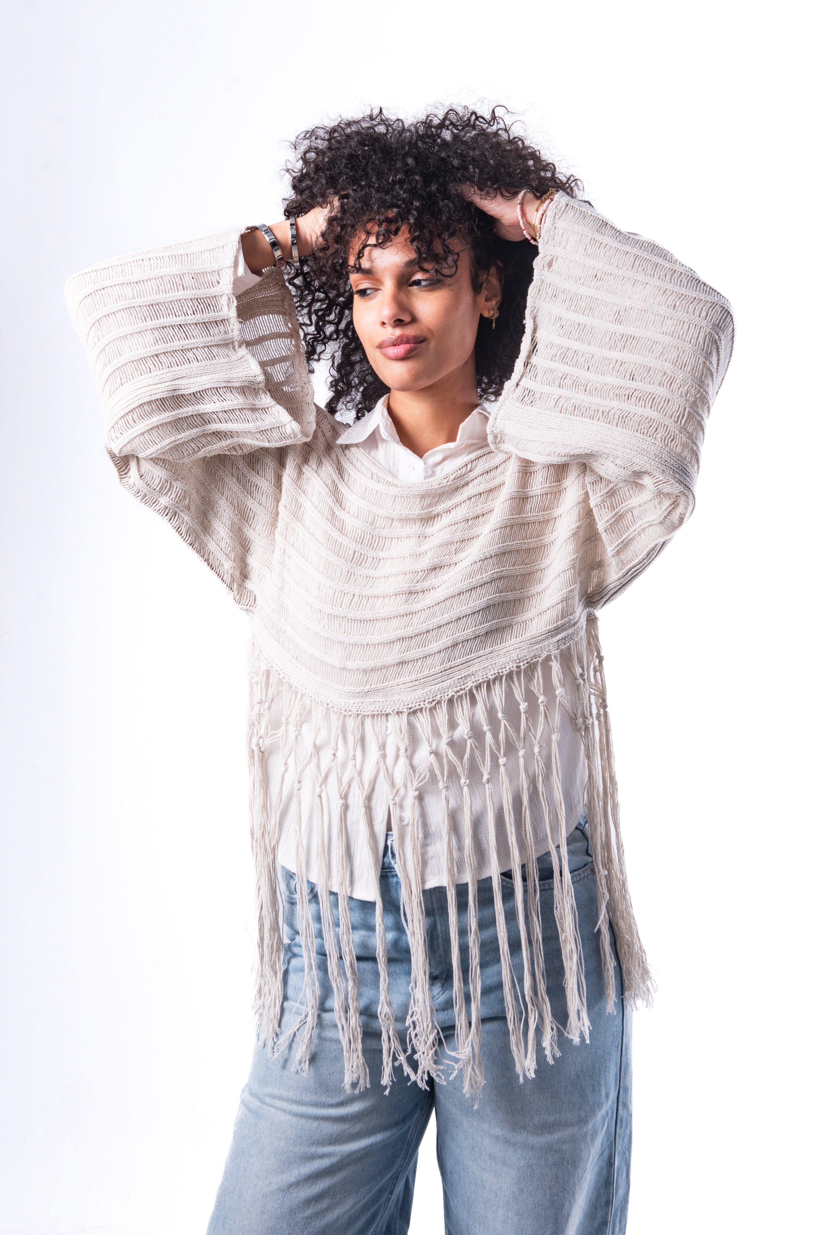 Offwhite Tassel Top.