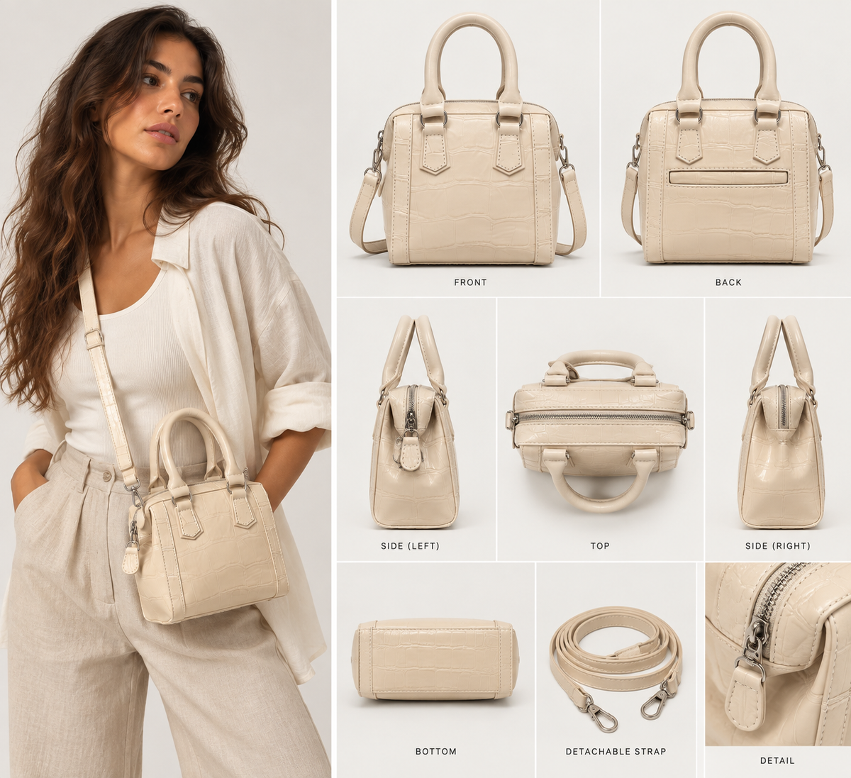 Ébène Croc Bag