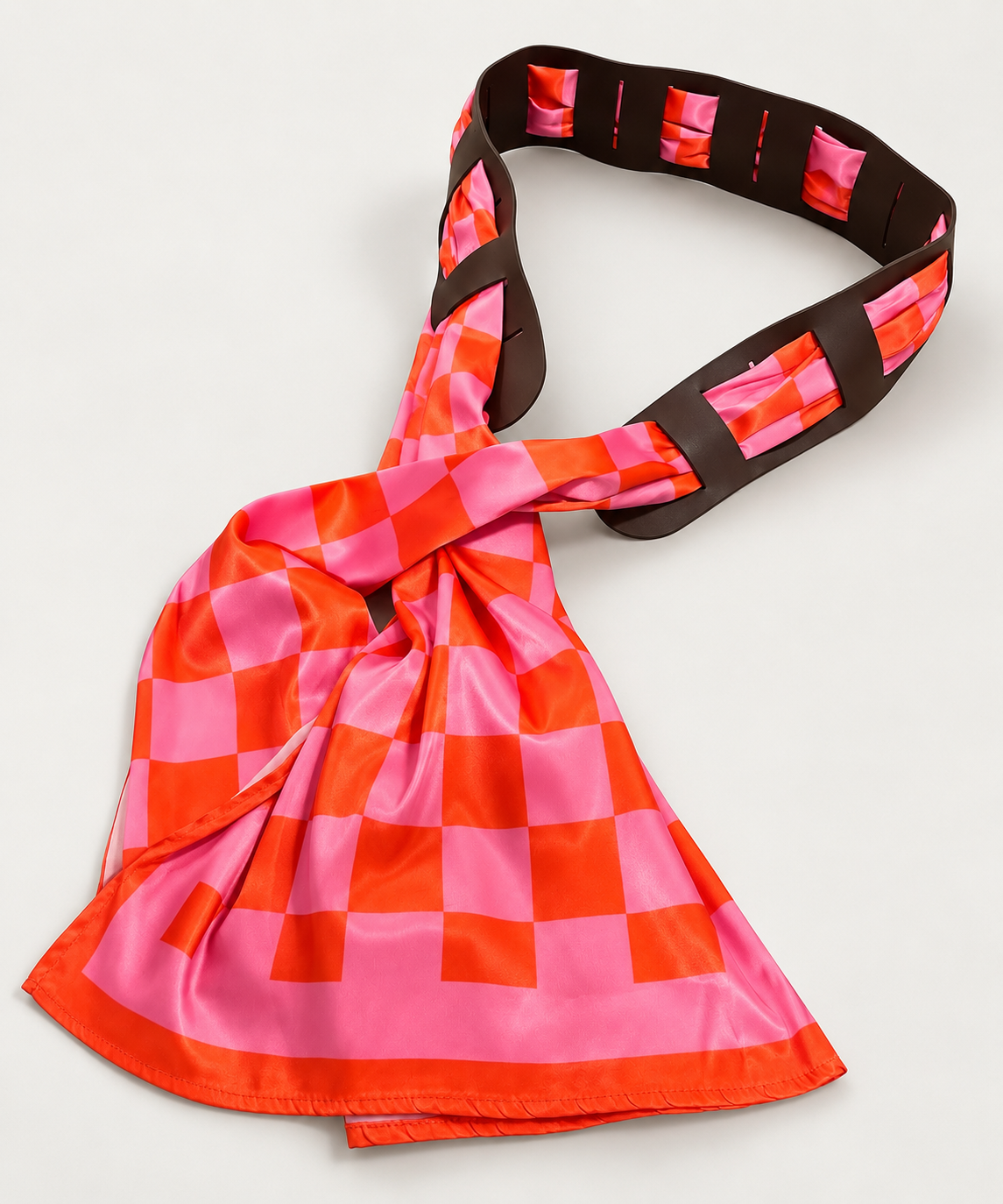 Fuchsia Check Belt