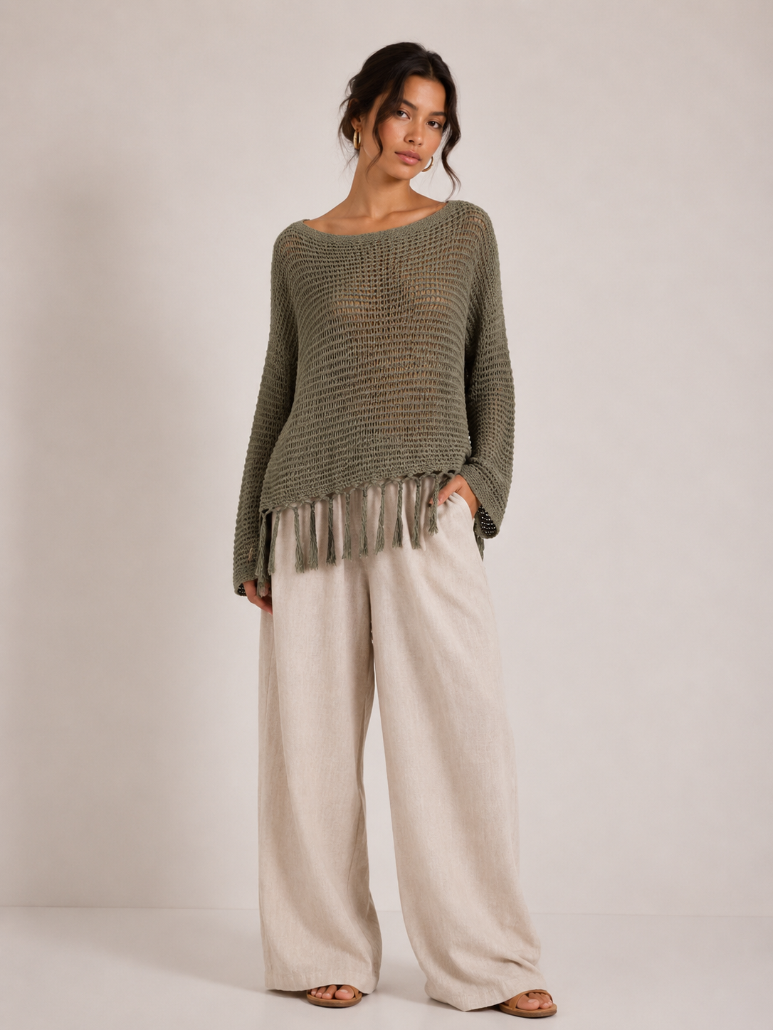 THE SAGE TASSEL TOP