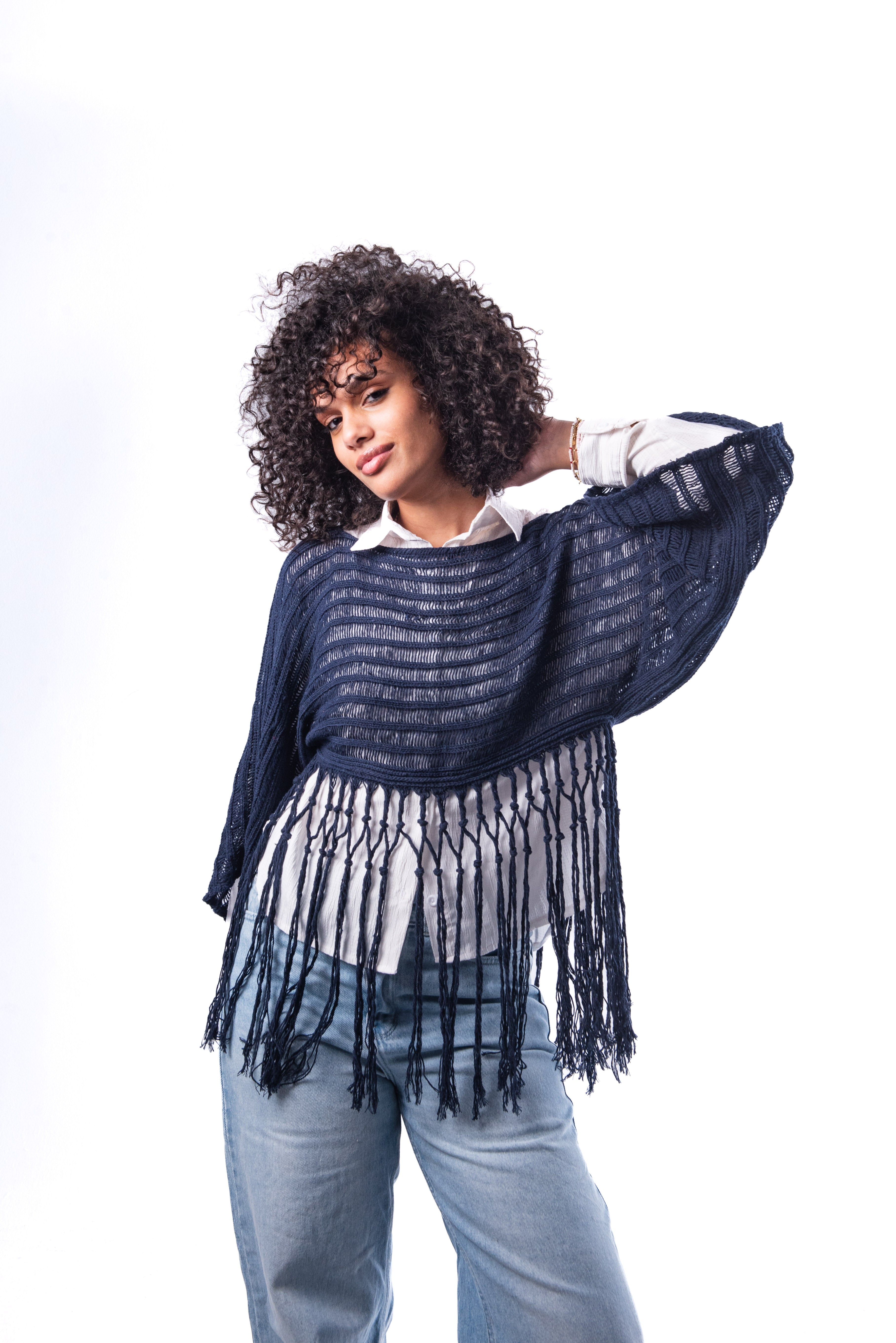 Indigo Blue Tassel Top.