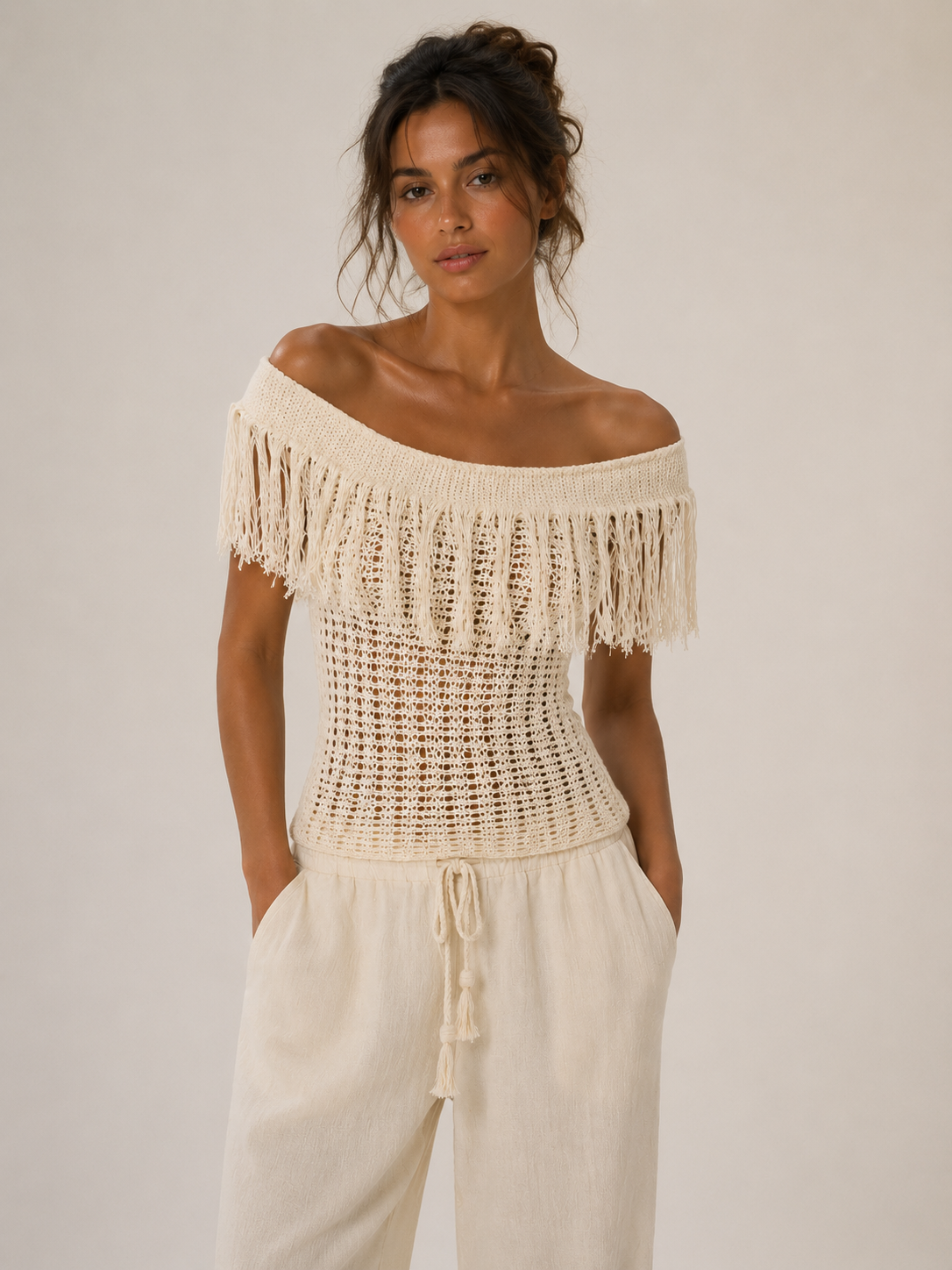 THE CREAM CASCADE TOP
