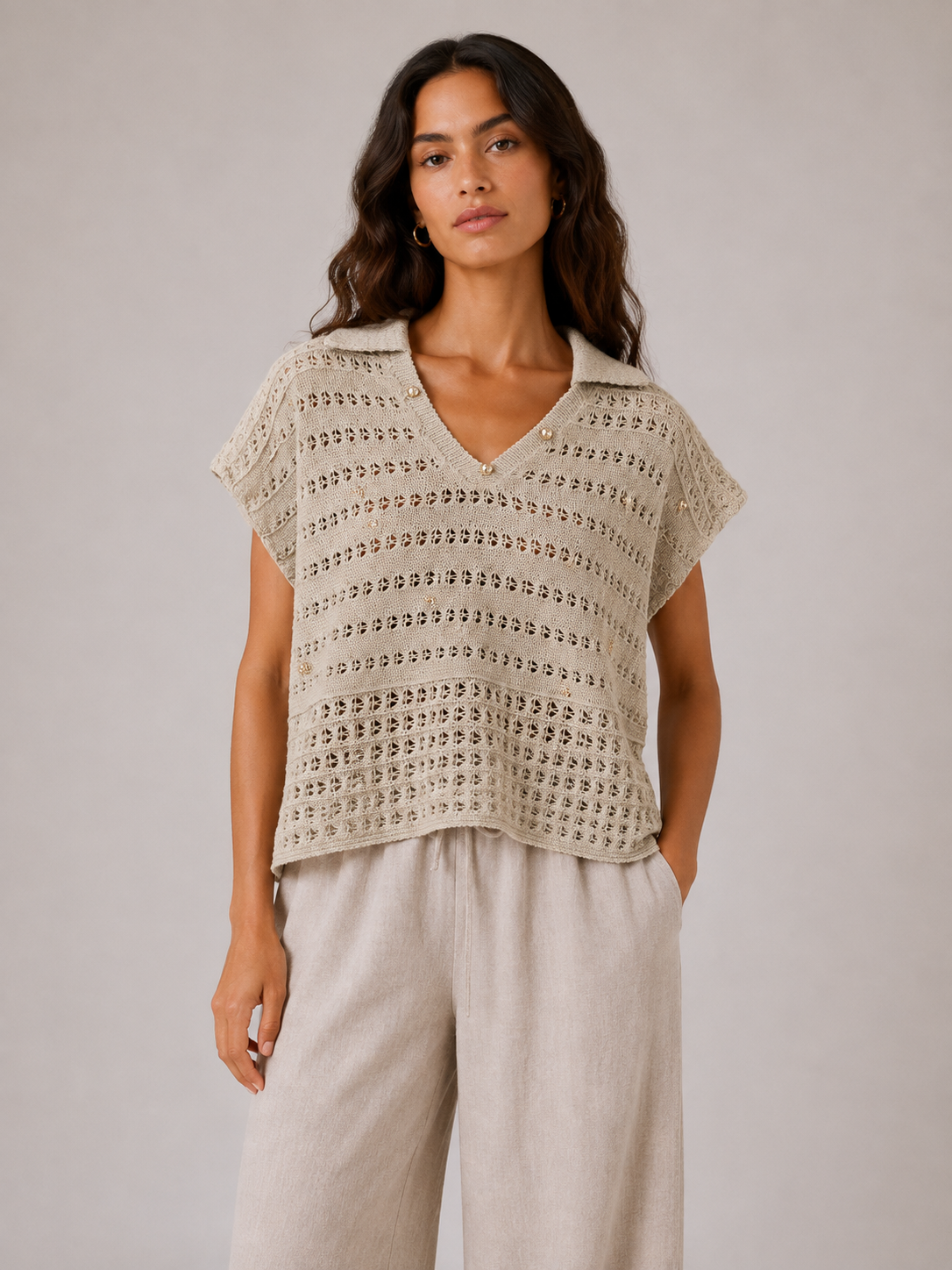 THE BEADED CROCHET POLO