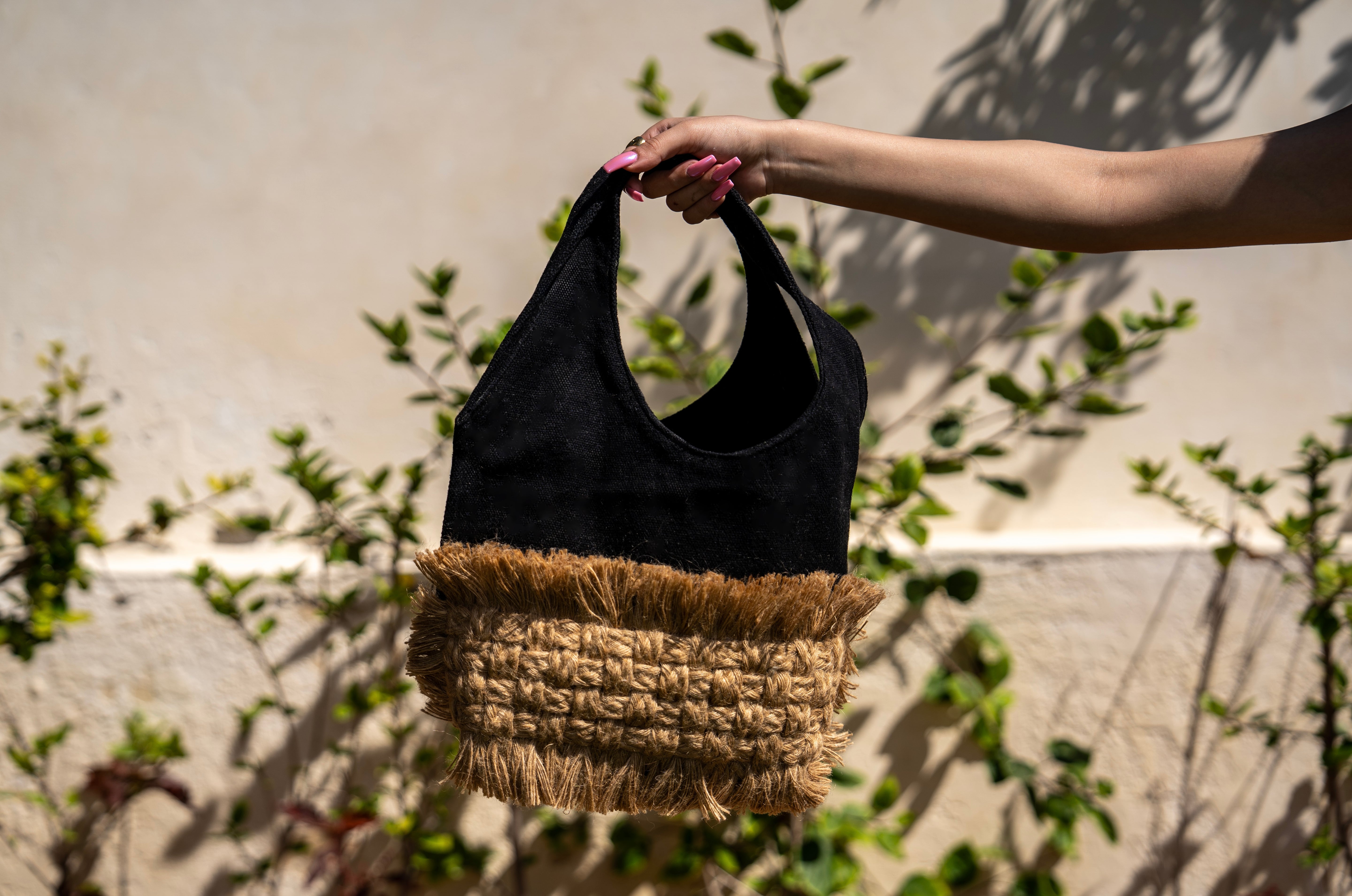 Black Jute coastal tote