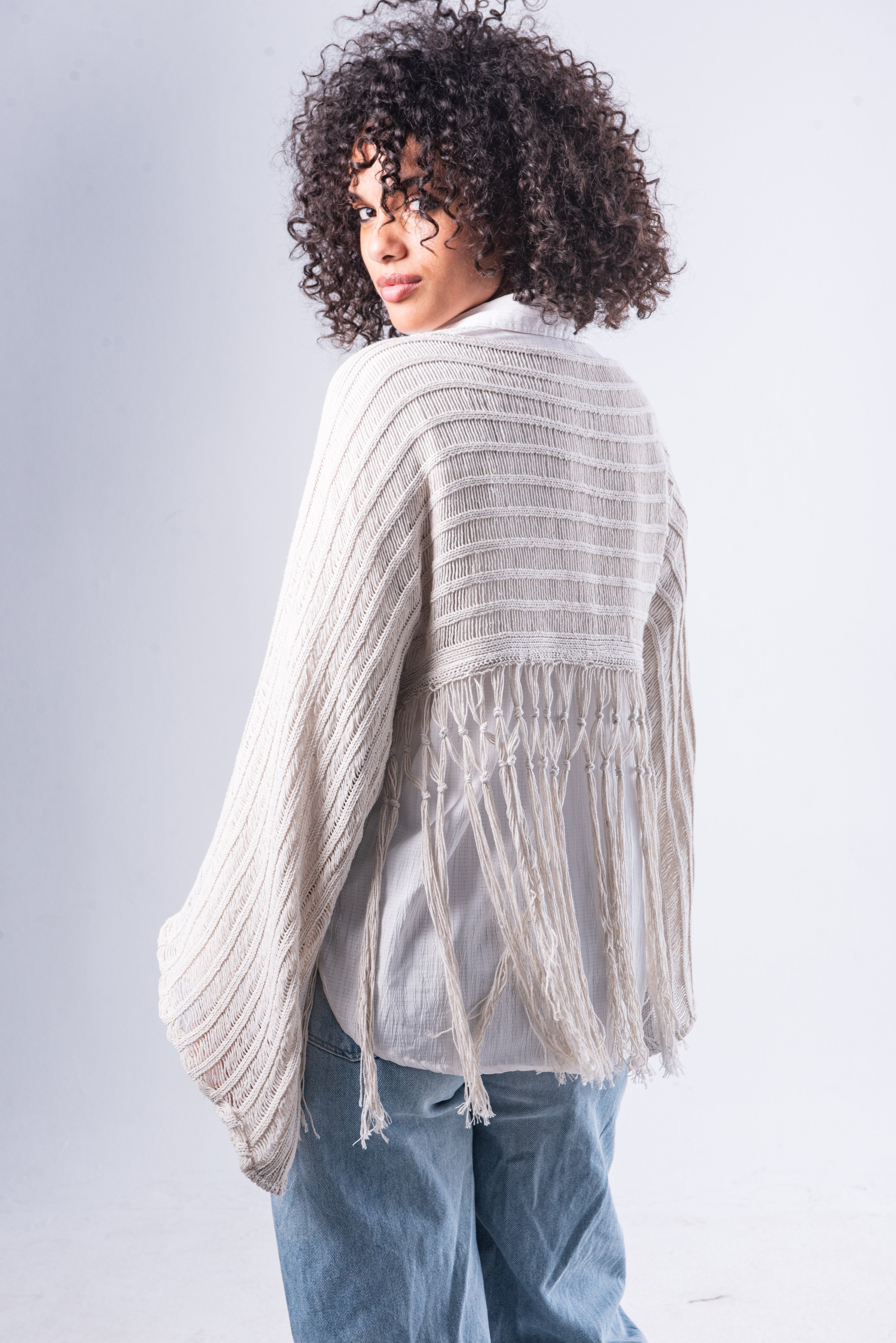 Offwhite Tassel Top.