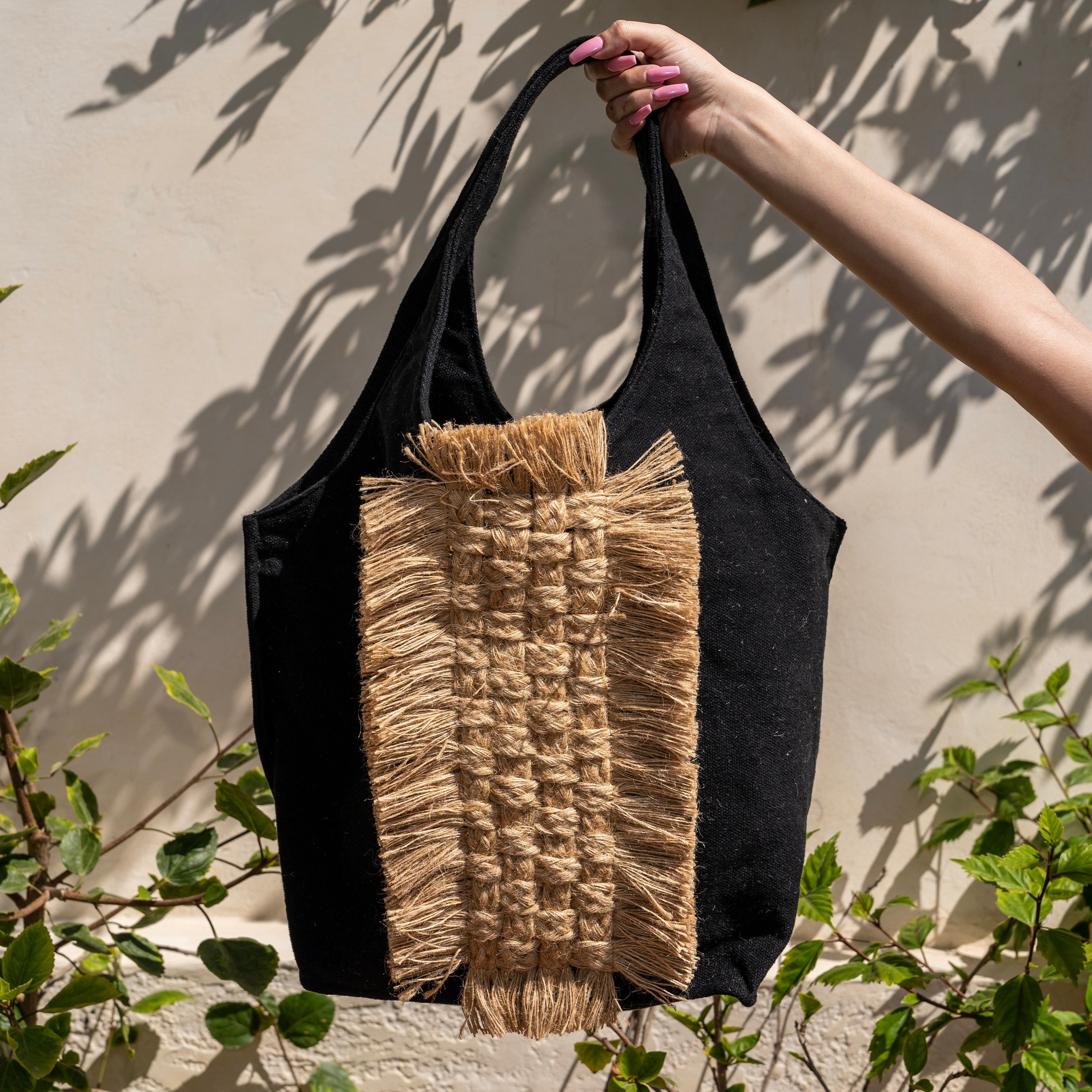 Black Weave Tote