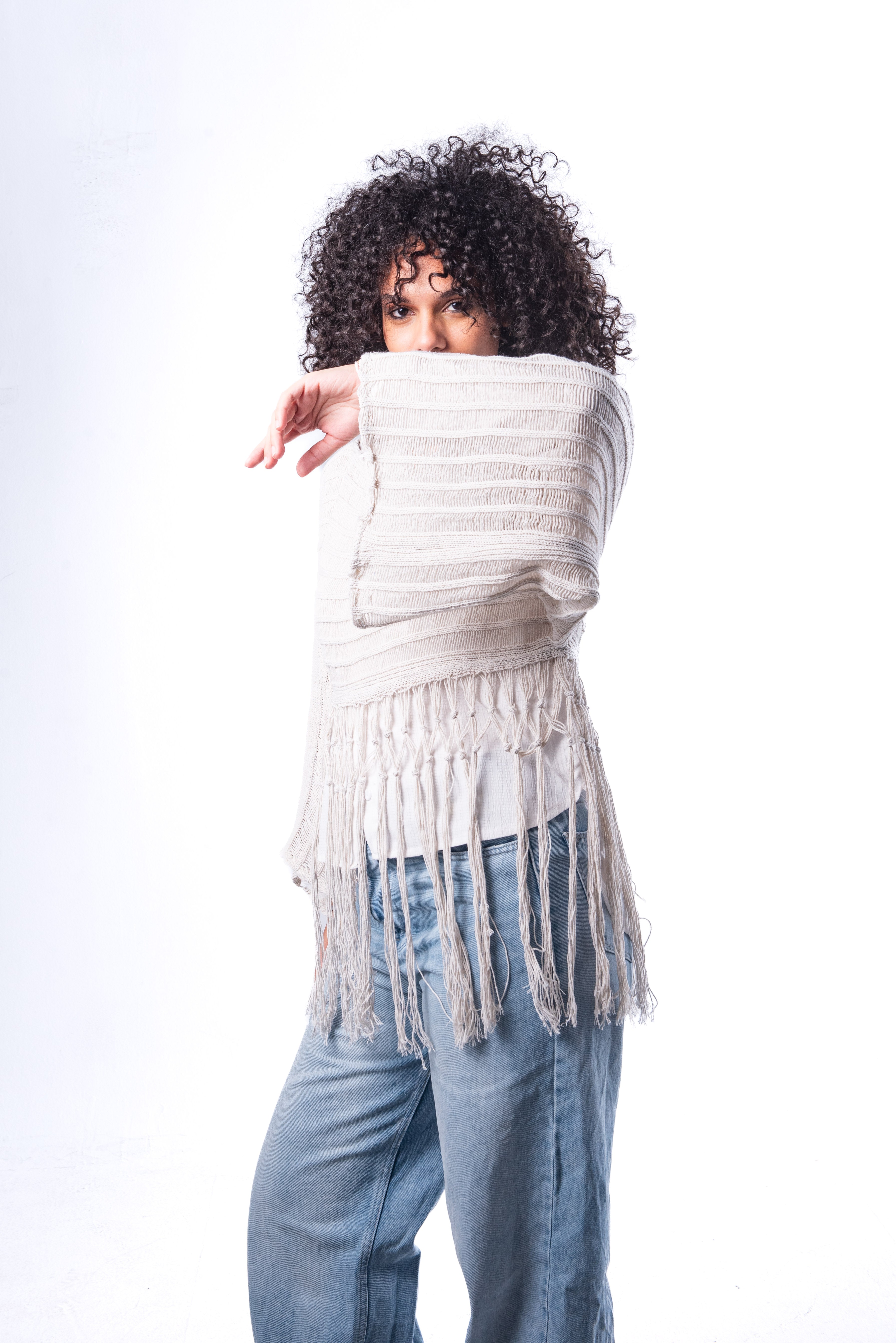 Offwhite Tassel Top.