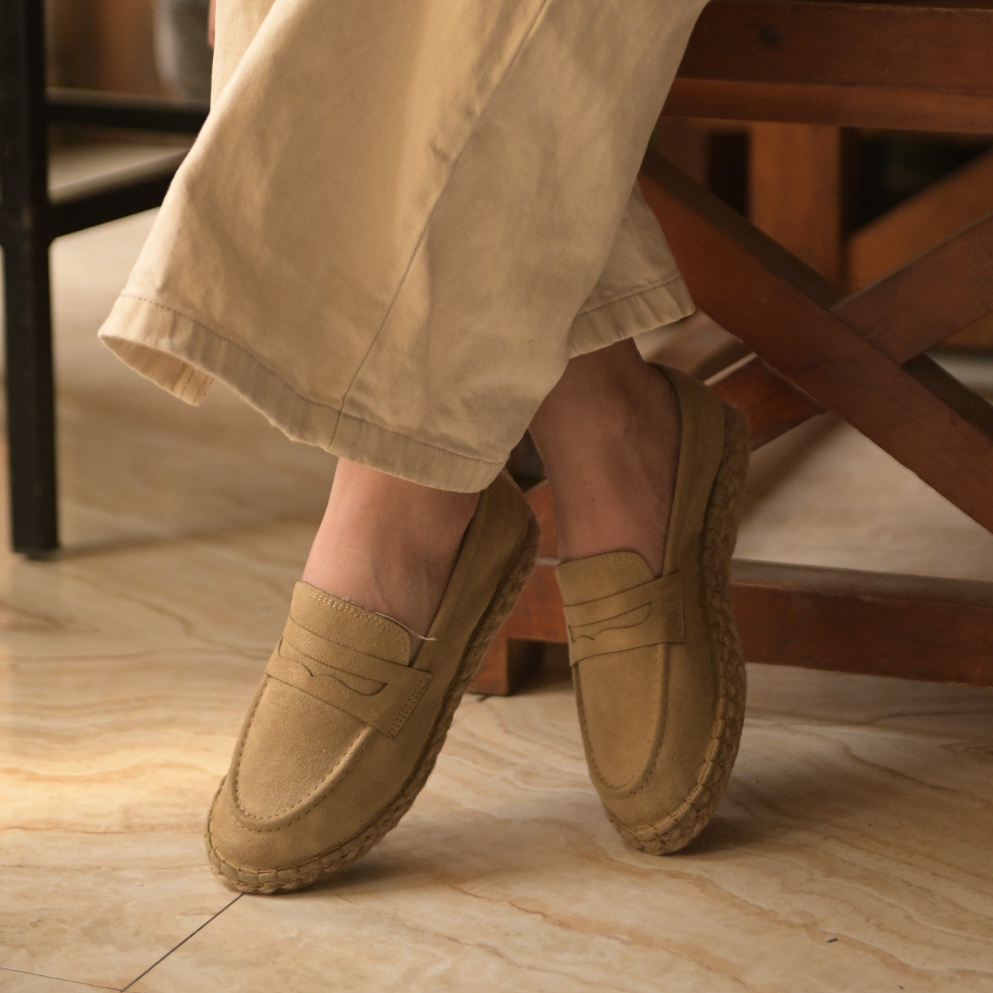 Beige Loafer Espadrilles