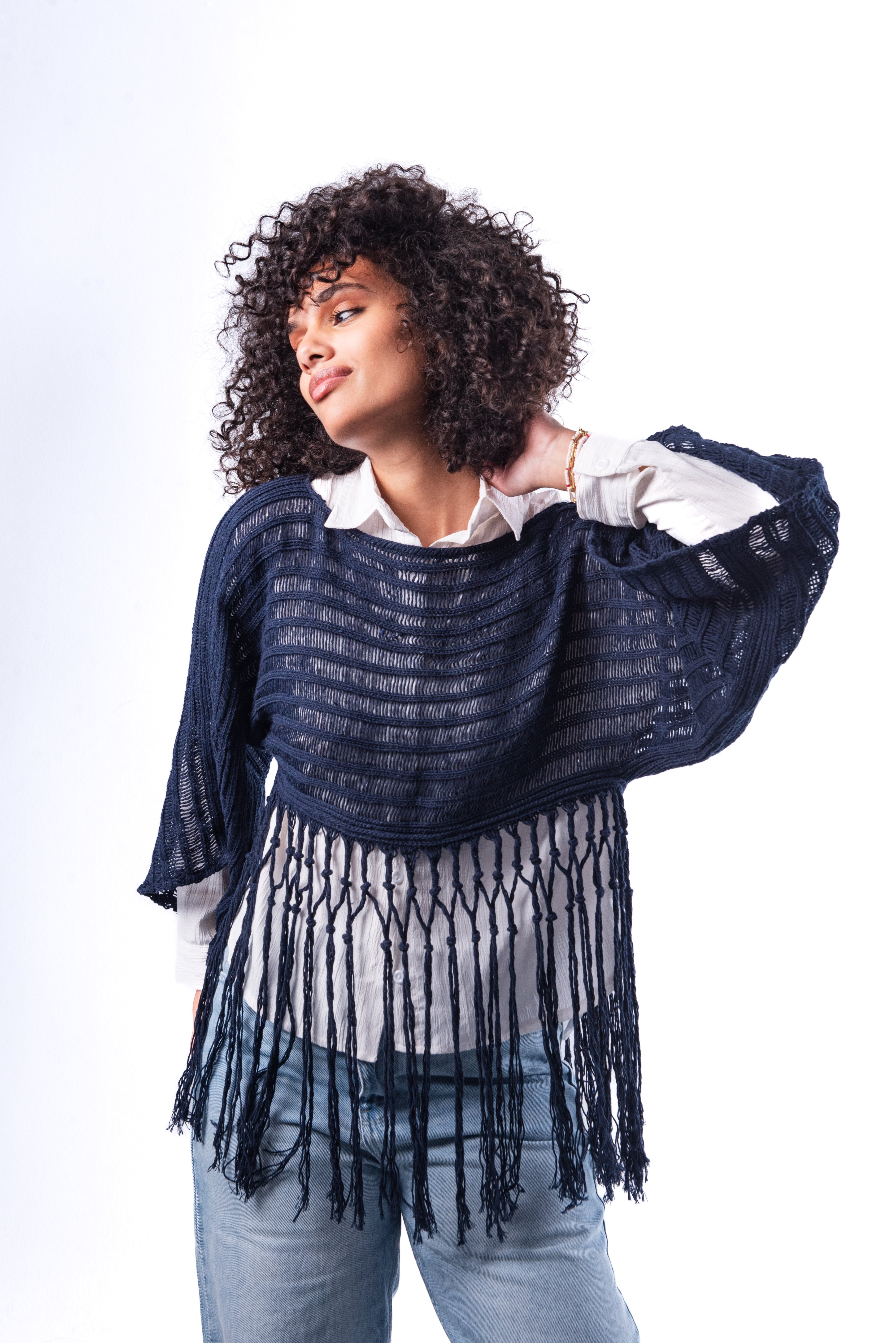 Indigo Blue Tassel Top.