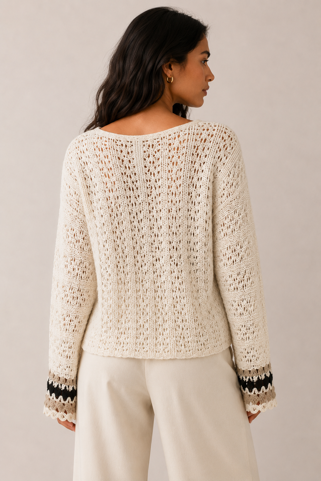 THE LATTICE CUFF SWEATER