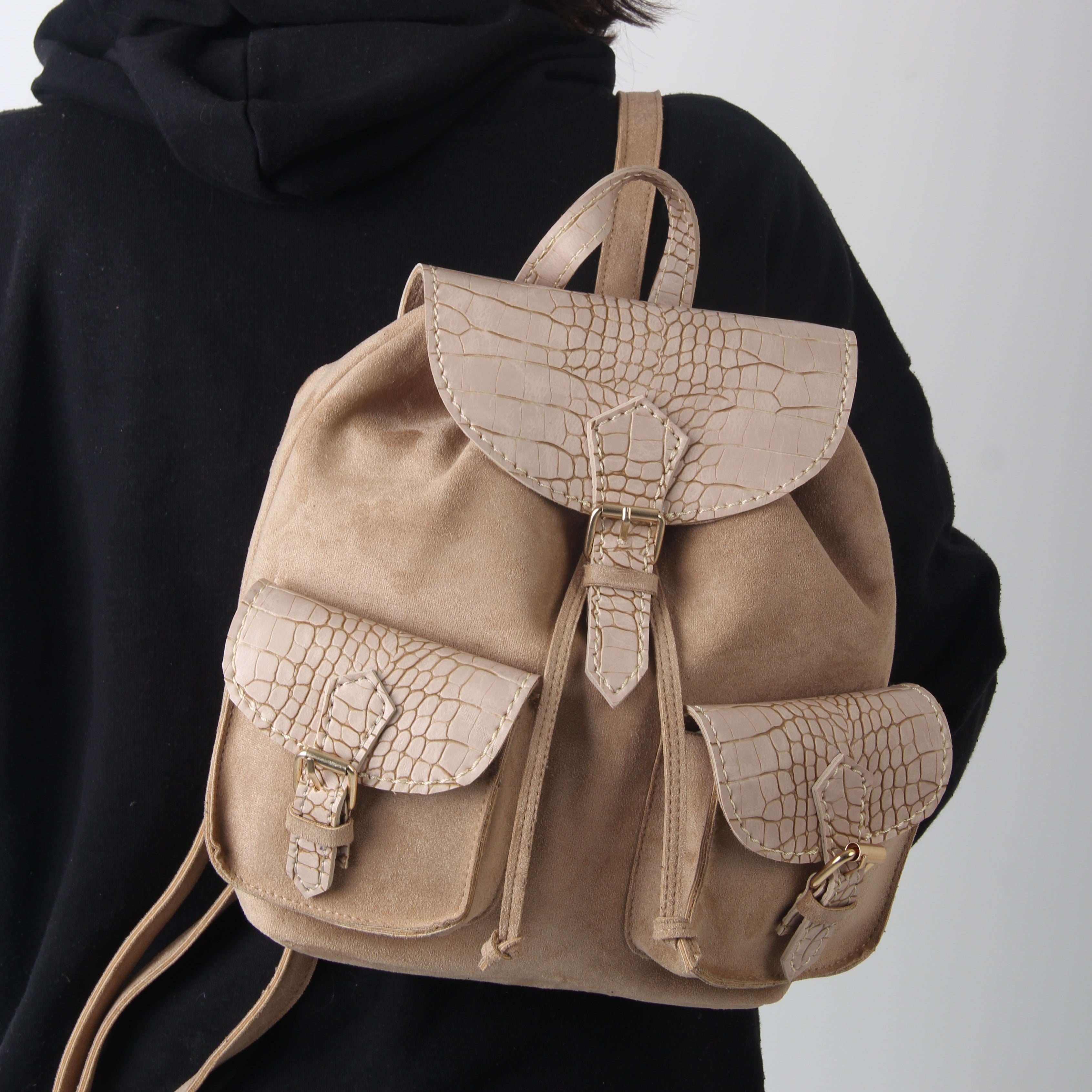 Croco x Suede Backpack